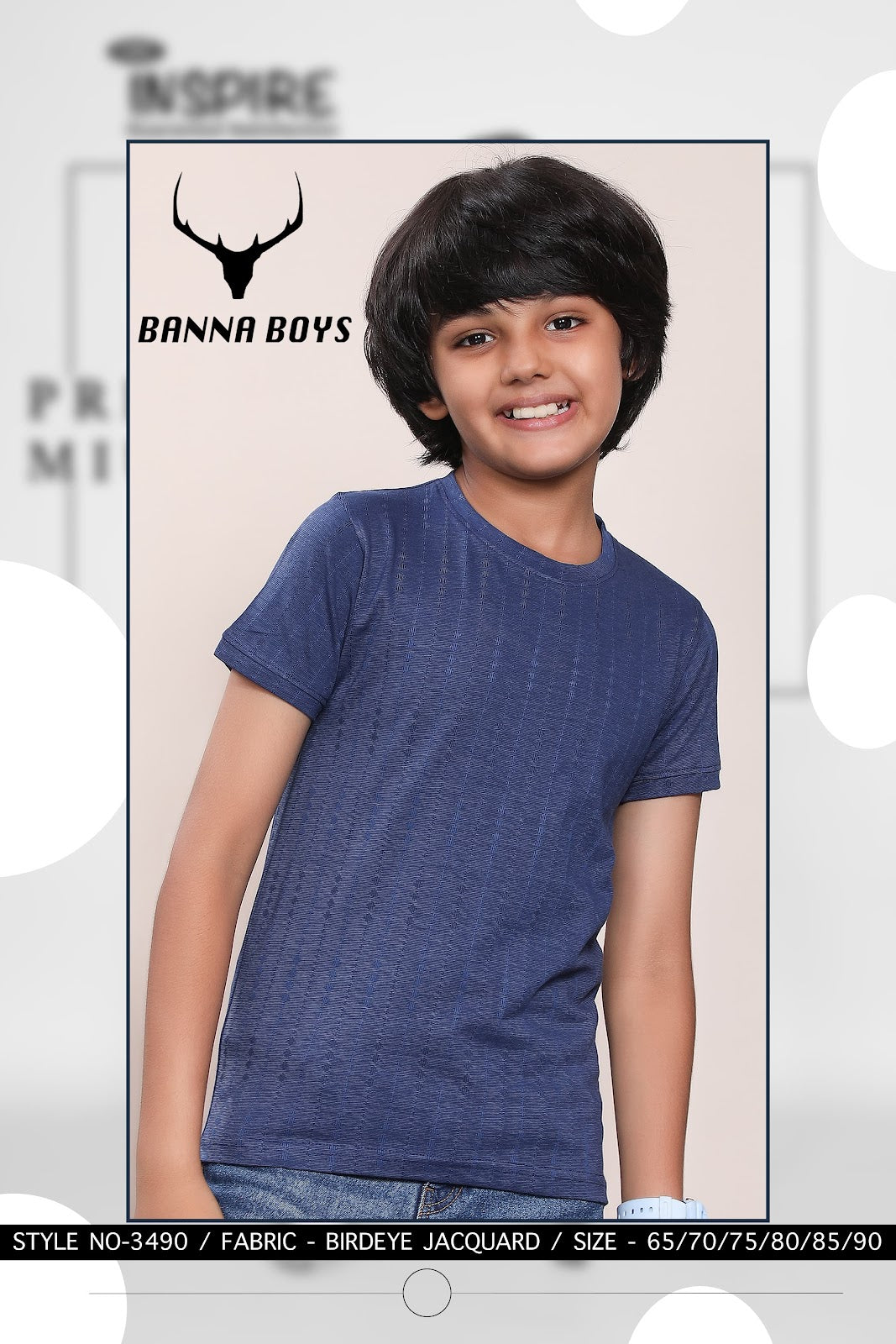 3490 Bnna Bird Eye Boys Tshirt Exporter Gujarat