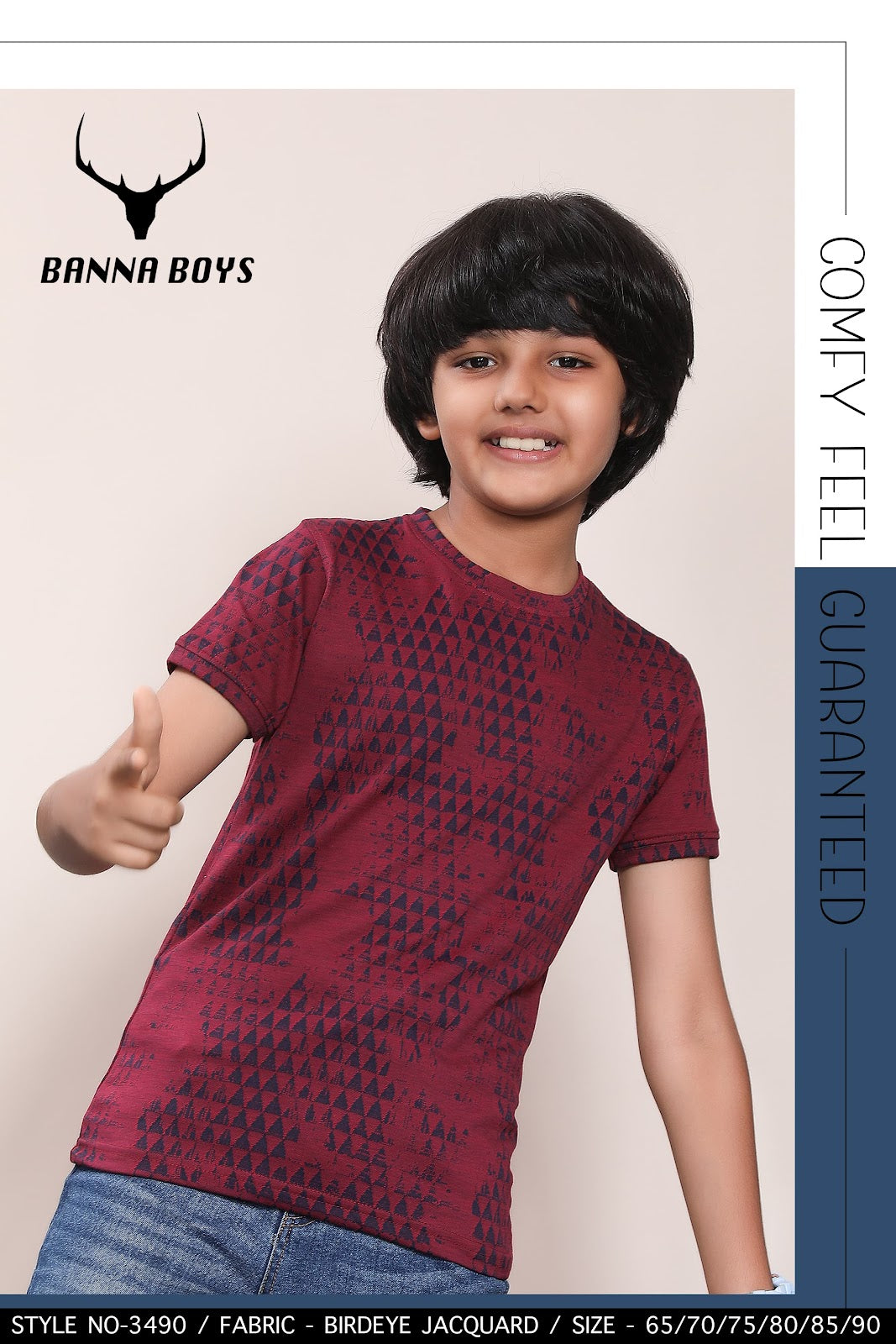 3490 Bnna Bird Eye Boys Tshirt Exporter Gujarat