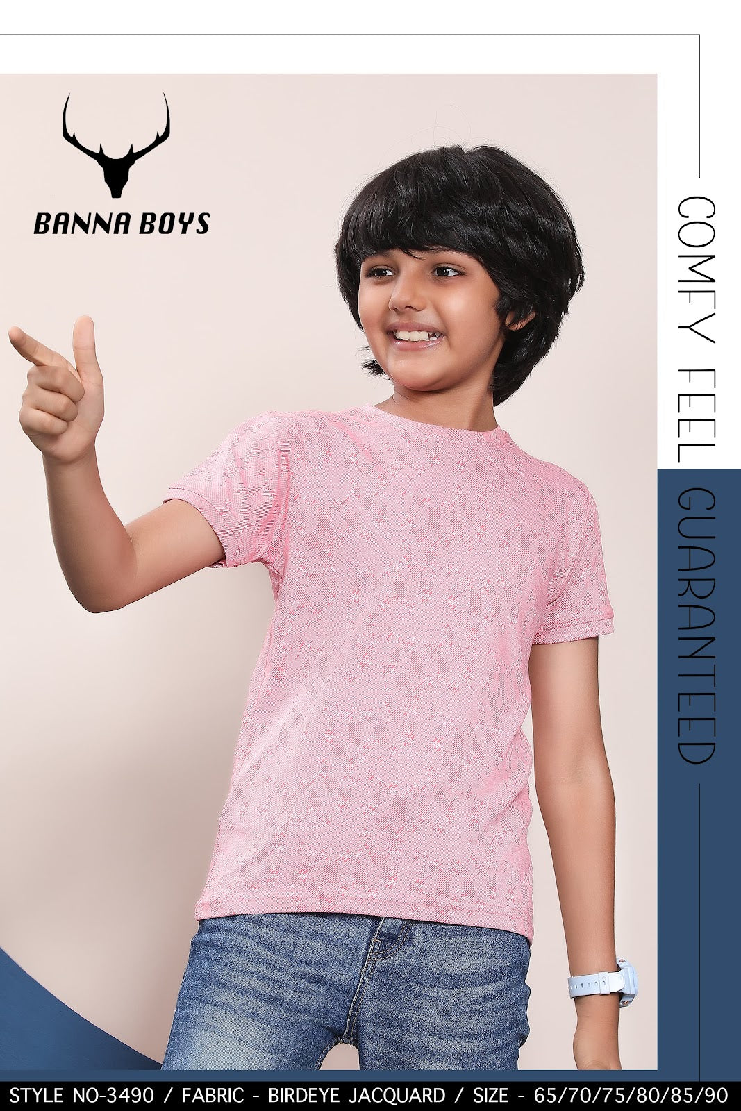 3490 Bnna Bird Eye Boys Tshirt Exporter Gujarat