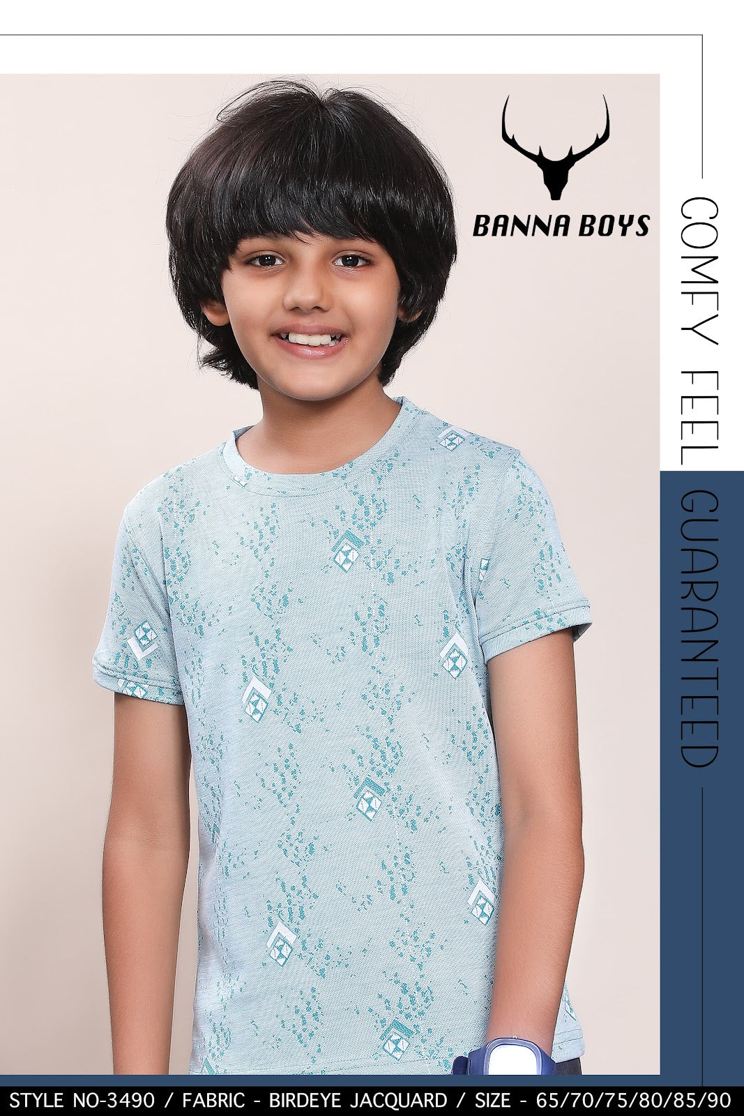 3490 Bnna Bird Eye Boys Tshirt Exporter Gujarat