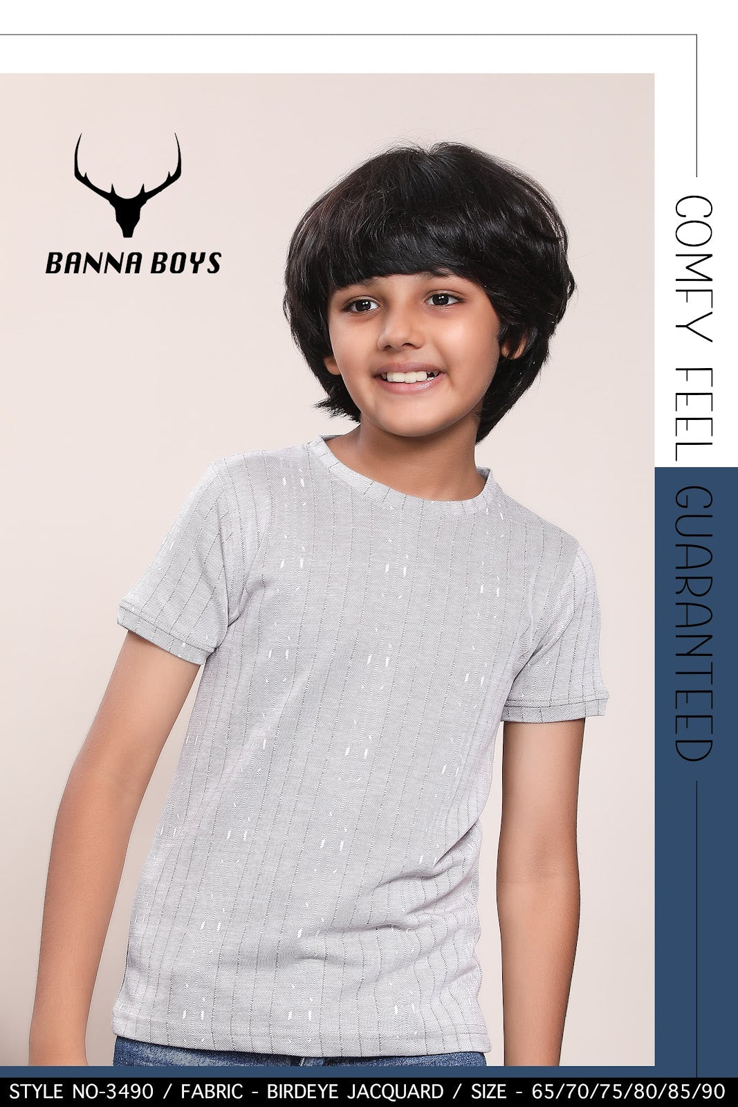 3490 Bnna Bird Eye Boys Tshirt Exporter Gujarat