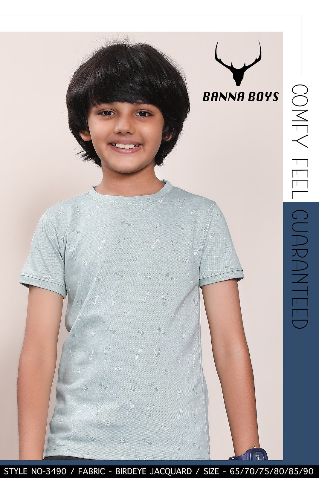 3490 Bnna Bird Eye Boys Tshirt Exporter Gujarat