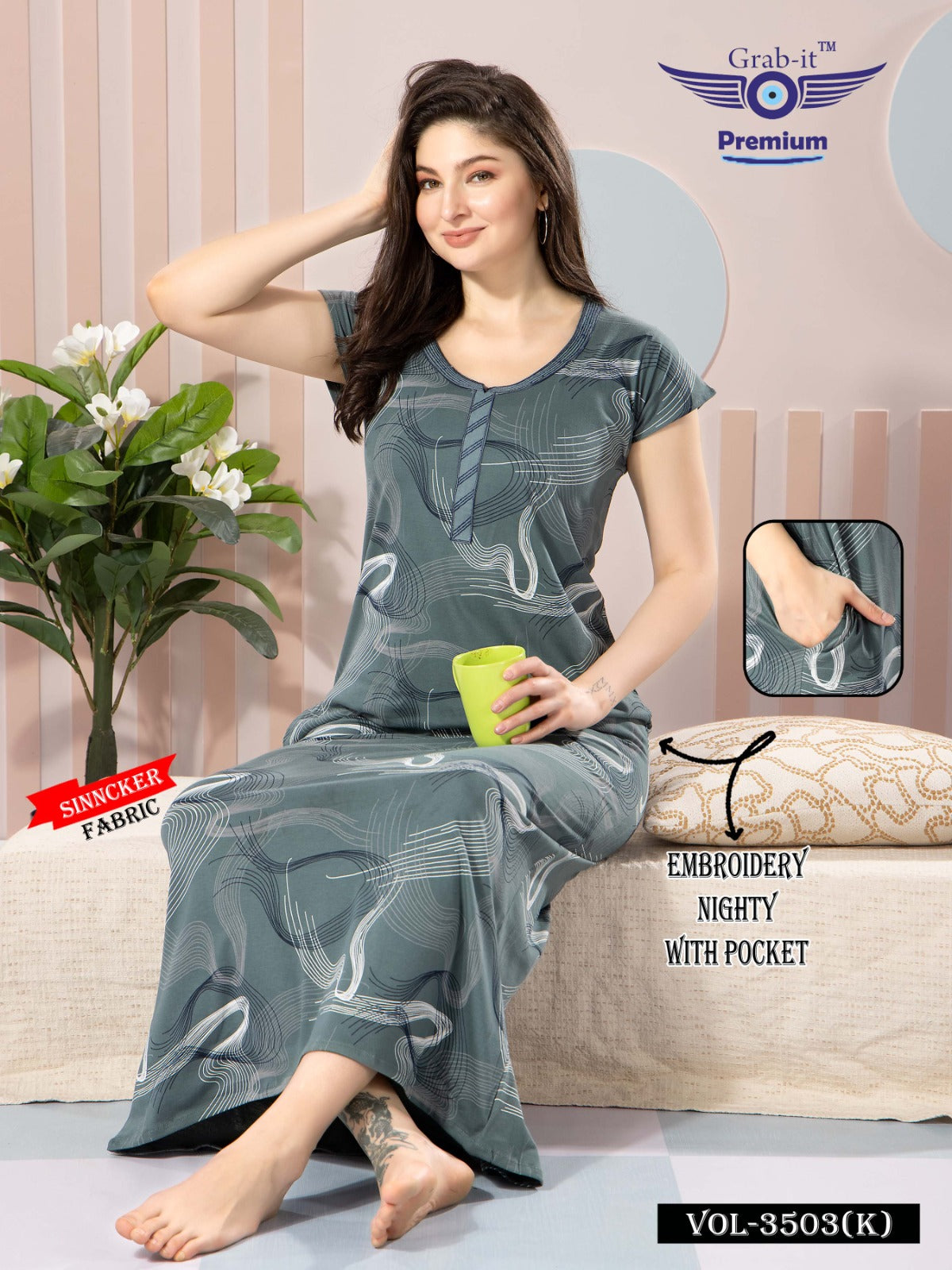3503 K Grab It Sinker Night Gowns Exporter