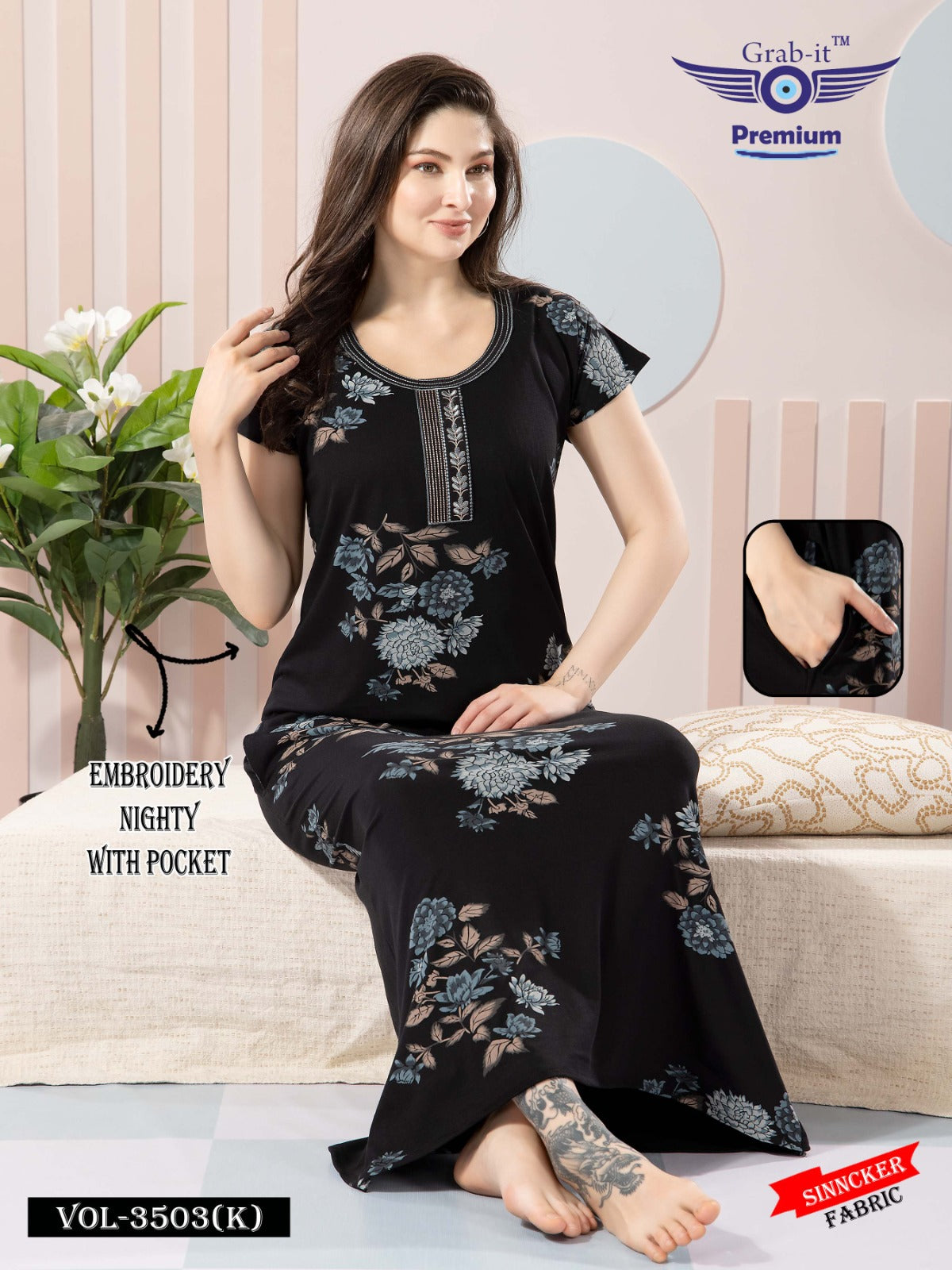 3503 K Grab It Sinker Night Gowns Exporter