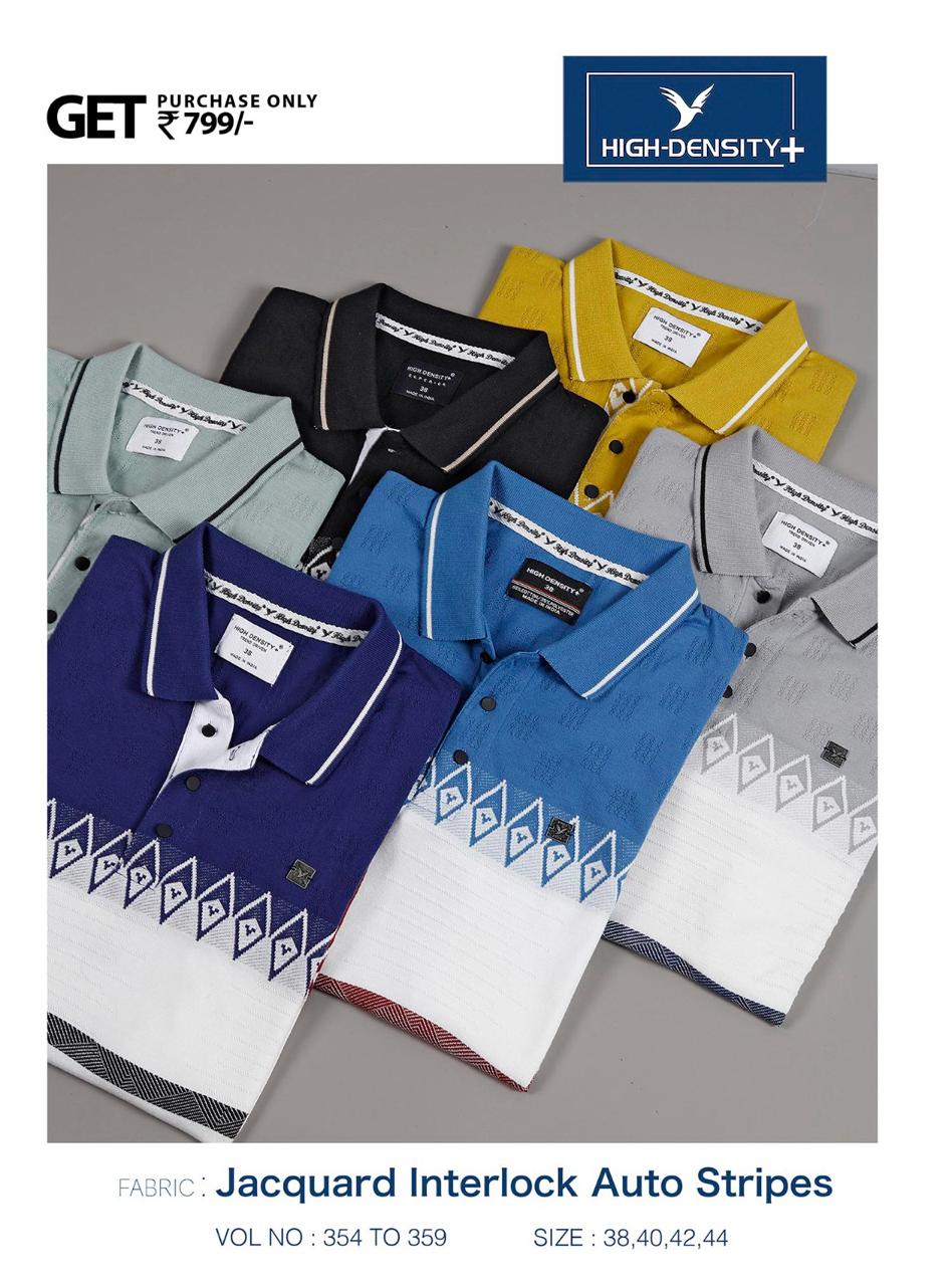 354-359 High Density Jacquard Mens Tshirts Exporter India