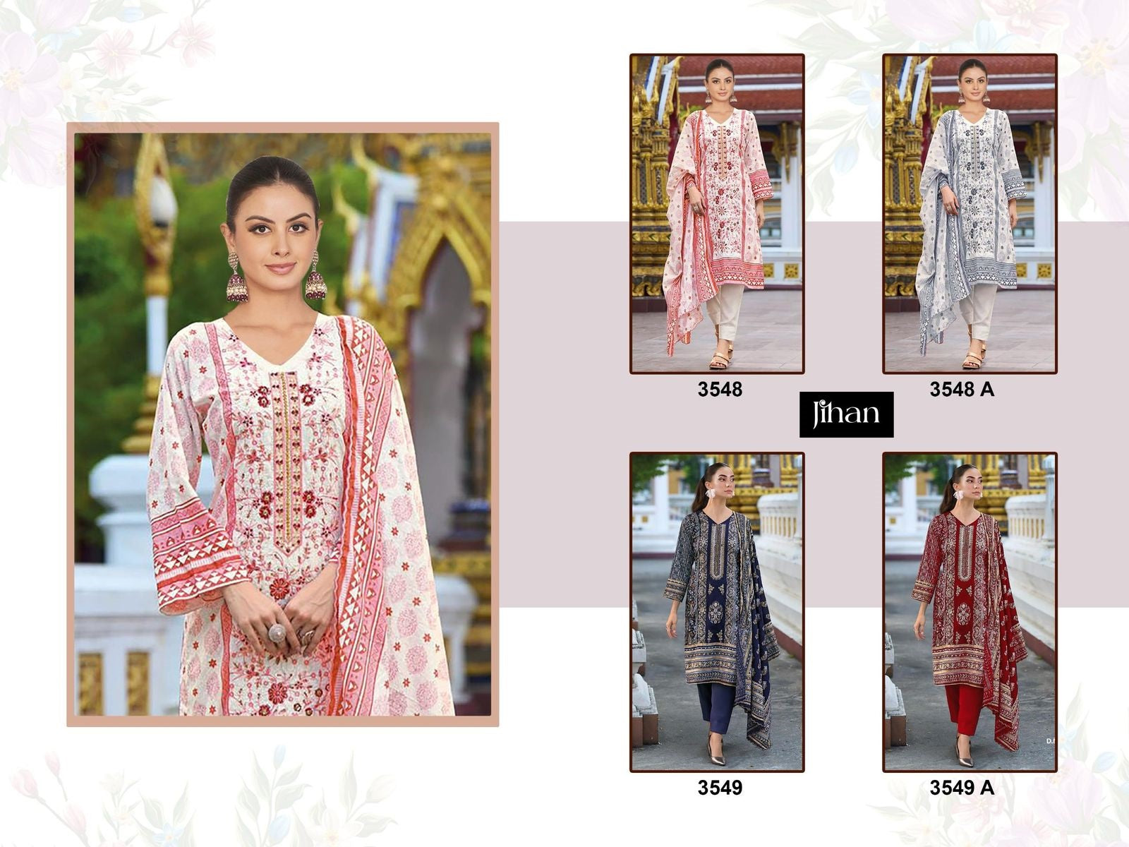 3548-3549 A Jihan Karachi Salwar Suits Exporter Gujarat