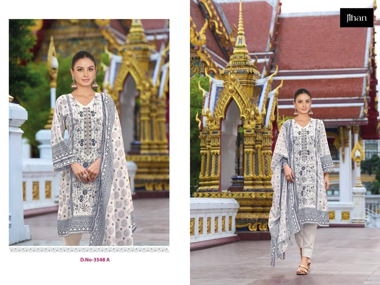 3548-3549 ए जिहान कराची सलवार सूट निर्यातक गुजरात