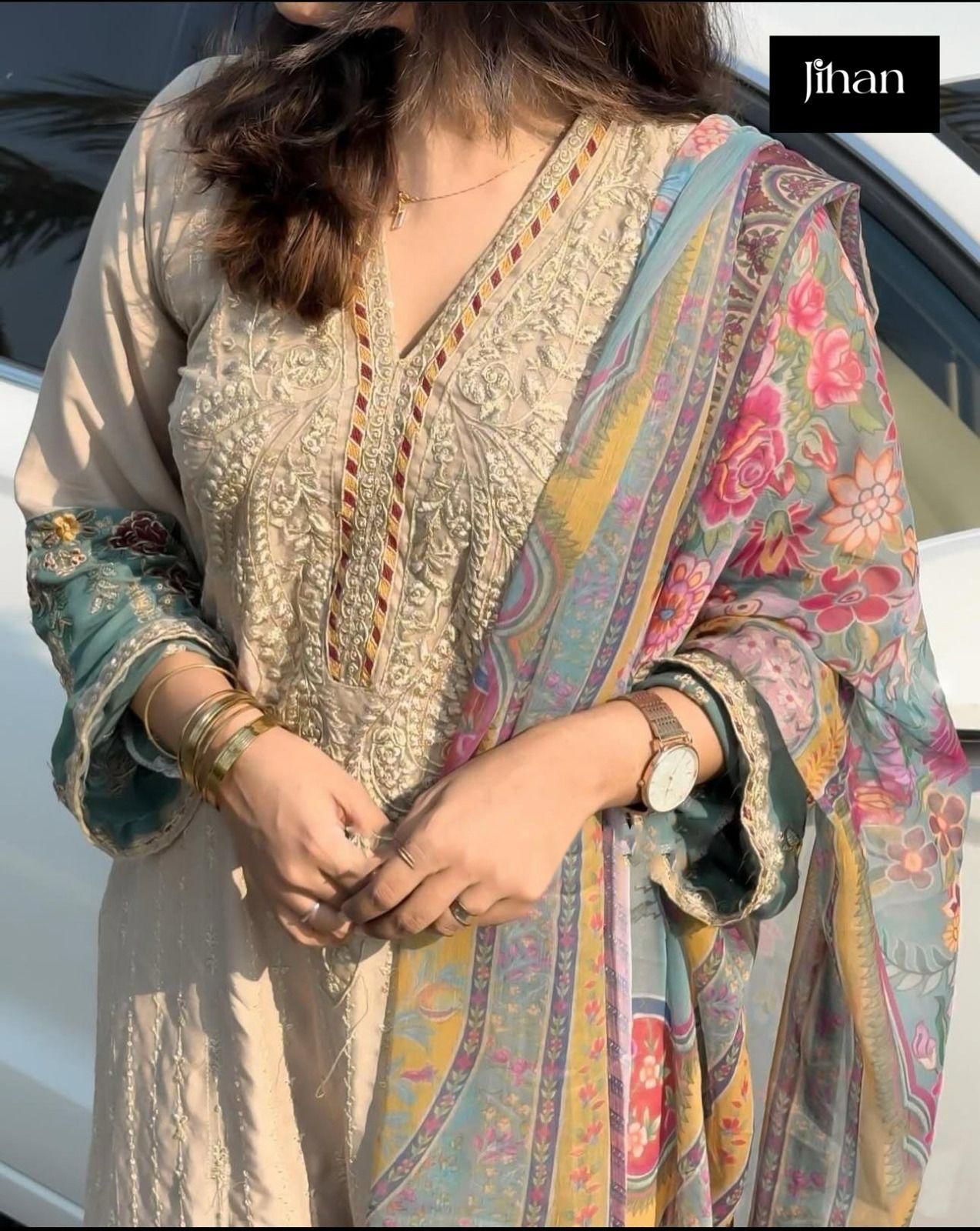 3561 Jihan Heavy Reyon Pakistani Salwar Suits Exporter Gujarat