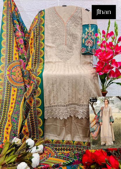 3561 Jihan Heavy Reyon Pakistani Salwar Suits Exporter Gujarat