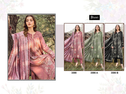 3590 Maria B Exclusive Collection Jihan Heavy Reyon Pakistani Salwar Suits Wholesale Price