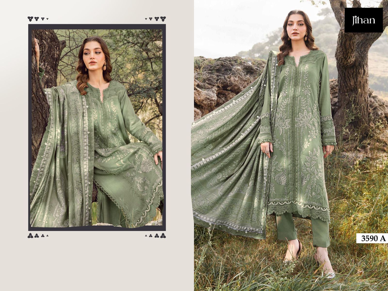 3590 Maria B Exclusive Collection Jihan Heavy Reyon Pakistani Salwar Suits Wholesale Price