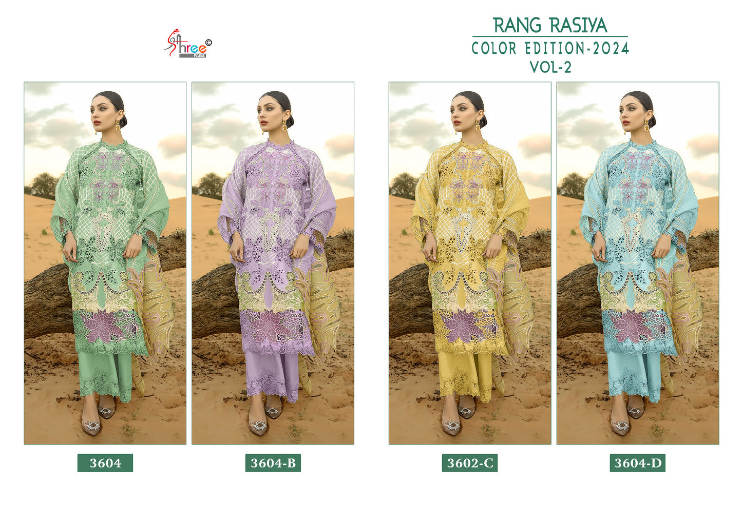 3604 Rang Rasiya Color Edition Vol 2-2024 Shree Fabs Lawn Cotton Pakistani Salwar Suits Manufacturer Ahmedabad