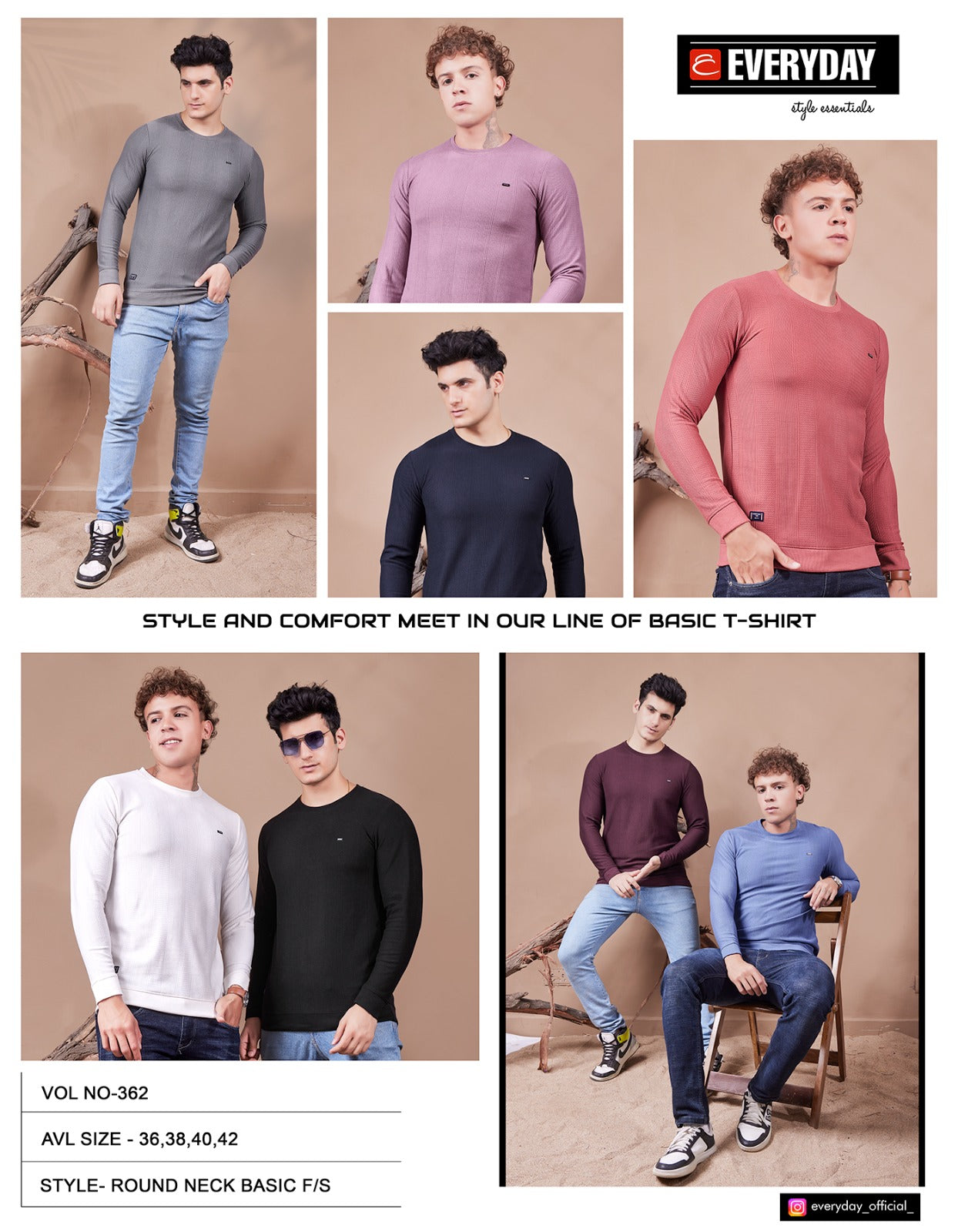 362 Everyday Cotton Mens Tshirts Supplier Gujarat