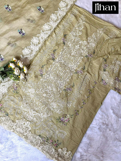 3707-3709 Ombre Premium Jihan Cotton Pakistani Patch Work Suits Manufacturer India