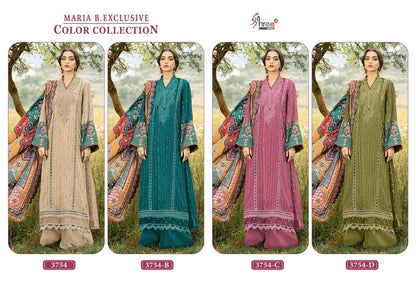 3754 Maria B Exclusive Color Collection Shree Fabs Reyon Pakistani Salwar Suits Supplier Ahmedabad