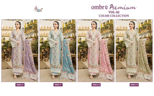 3963 Efgh Ombre Premium Vol 2 Color Collection Shree Fabs Cotton Pakistani Salwar Suits Manufacturer India