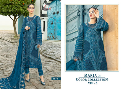 3970 Maria B Color Collection Vol 5 Shree Fabs Cotton Pakistani Salwar Suits Wholesaler Gujarat