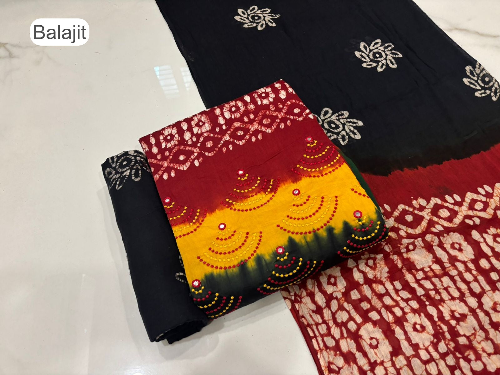 3D Batik 1007 Balajit Jam Satin Salwar Suits Exporter