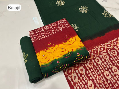 3D Batik 1007 Balajit Jam Satin Salwar Suits Exporter