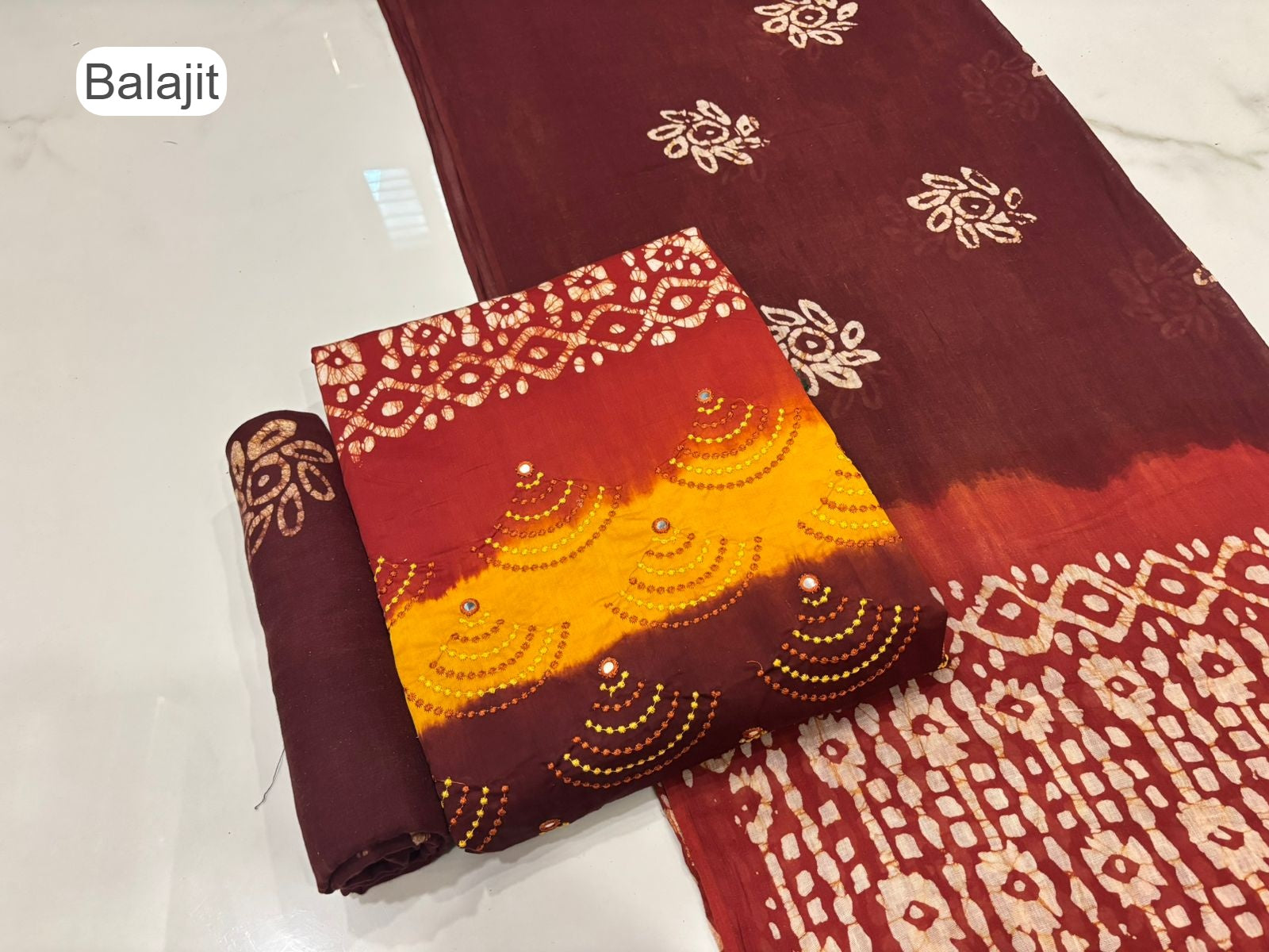 3D Batik 1007 Balajit Jam Satin Salwar Suits Exporter