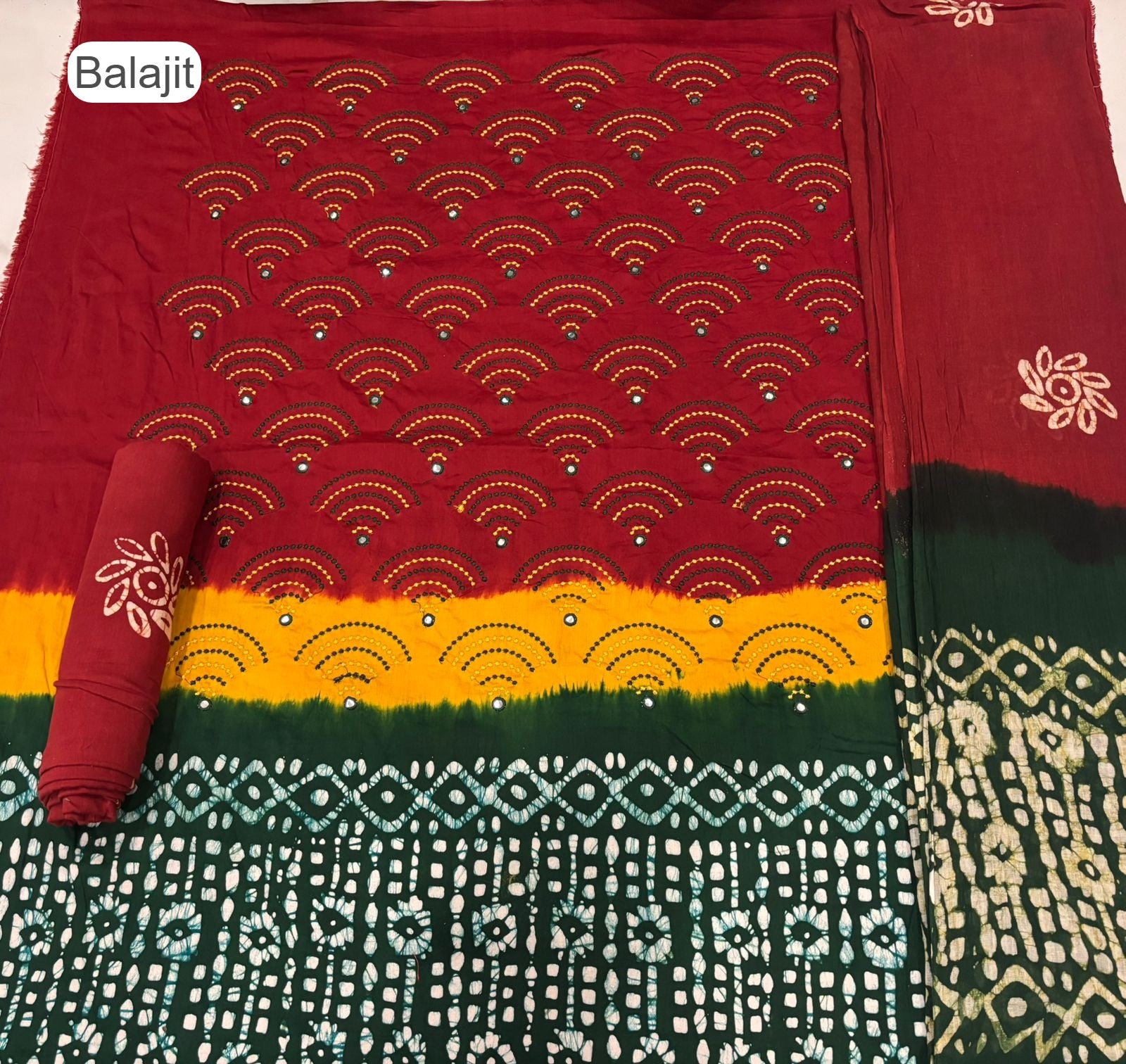 3D Batik 1007 Balajit Jam Satin Salwar Suits Exporter
