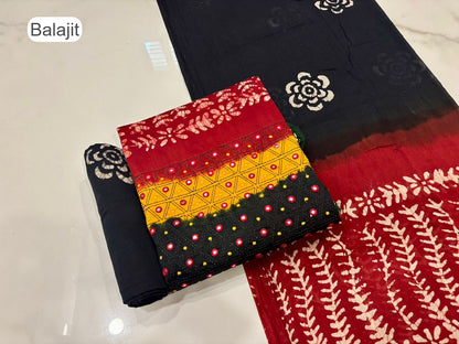 3D Batik 1007 Balajit Jam Satin Salwar Suits Exporter