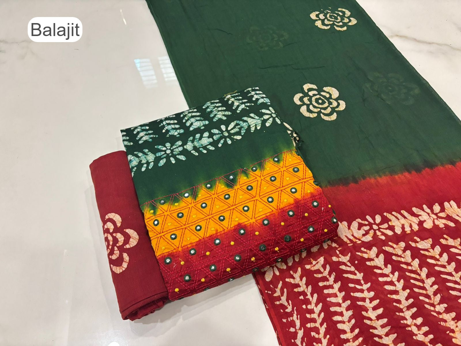 3D Batik 1007 Balajit Jam Satin Salwar Suits Exporter