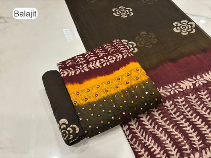 3D Batik 1007 Balajit Jam Satin Salwar Suits Exporter