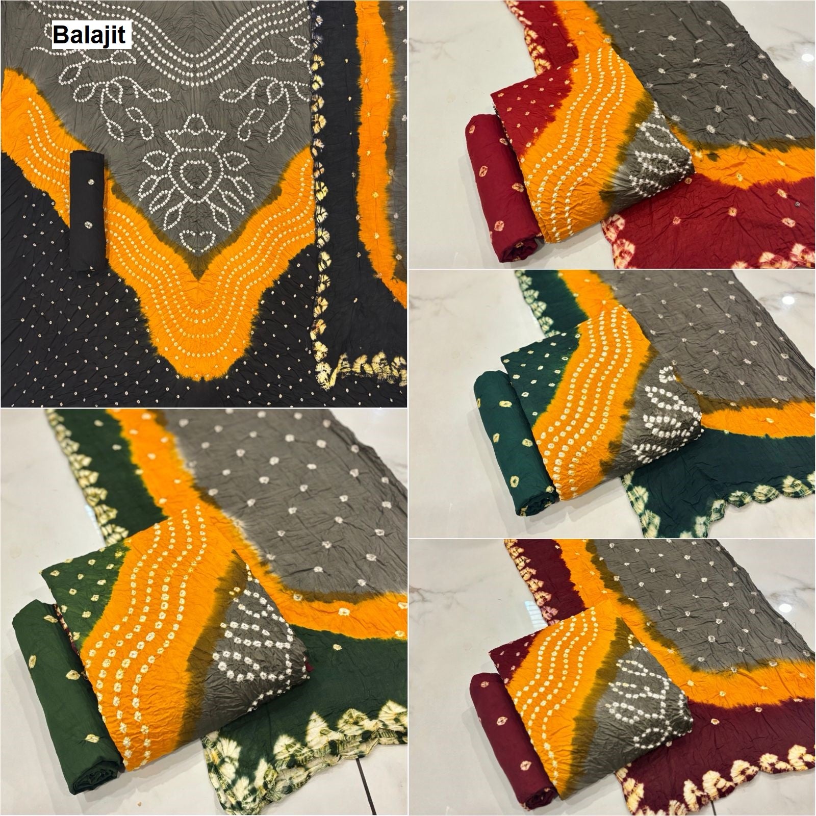 3D Dyeing Balajit Jam Satin Salwar Suits Supplier Ahmedabad