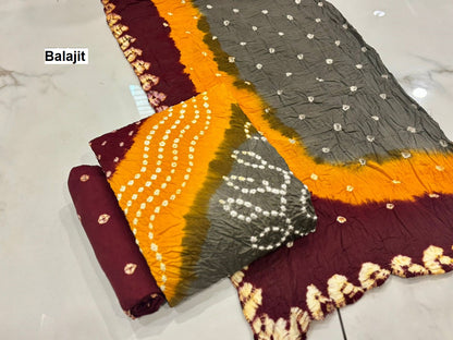 3D Dyeing Balajit Jam Satin Salwar Suits Supplier Ahmedabad