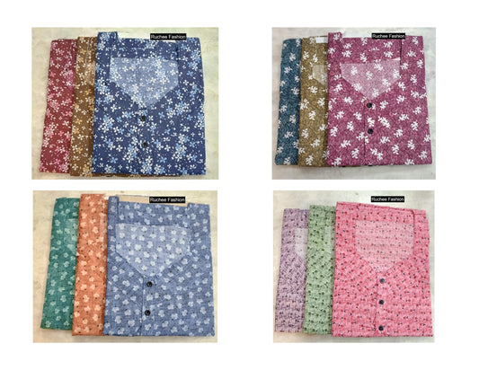 3 Buttons 1812 Ruchee Fashion Cotton Night Gowns Wholesaler Ahmedabad