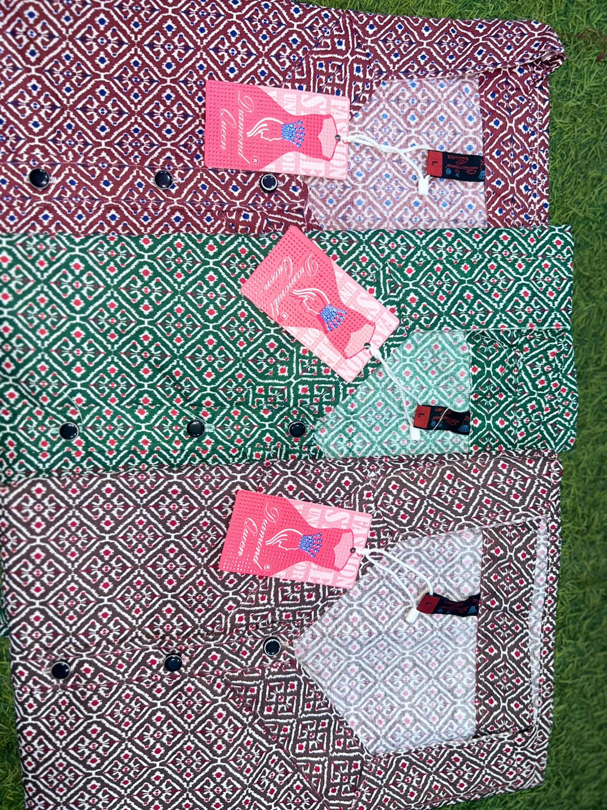 3 Buttons 271224 Diamond Queen Cotton Night Gowns Manufacturer Gujarat