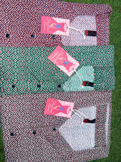 3 Buttons 271224 Diamond Queen Cotton Night Gowns Manufacturer Gujarat