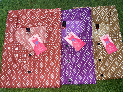 3 Buttons 271224 Diamond Queen Cotton Night Gowns Manufacturer Gujarat