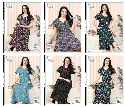 3 Buttons Vol 2062 Diamond Queen Sinker Night Gowns Supplier
