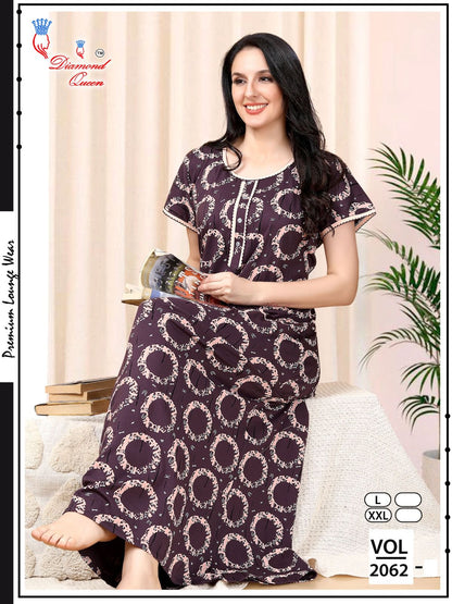 3 Buttons Vol 2062 Diamond Queen Sinker Night Gowns Supplier