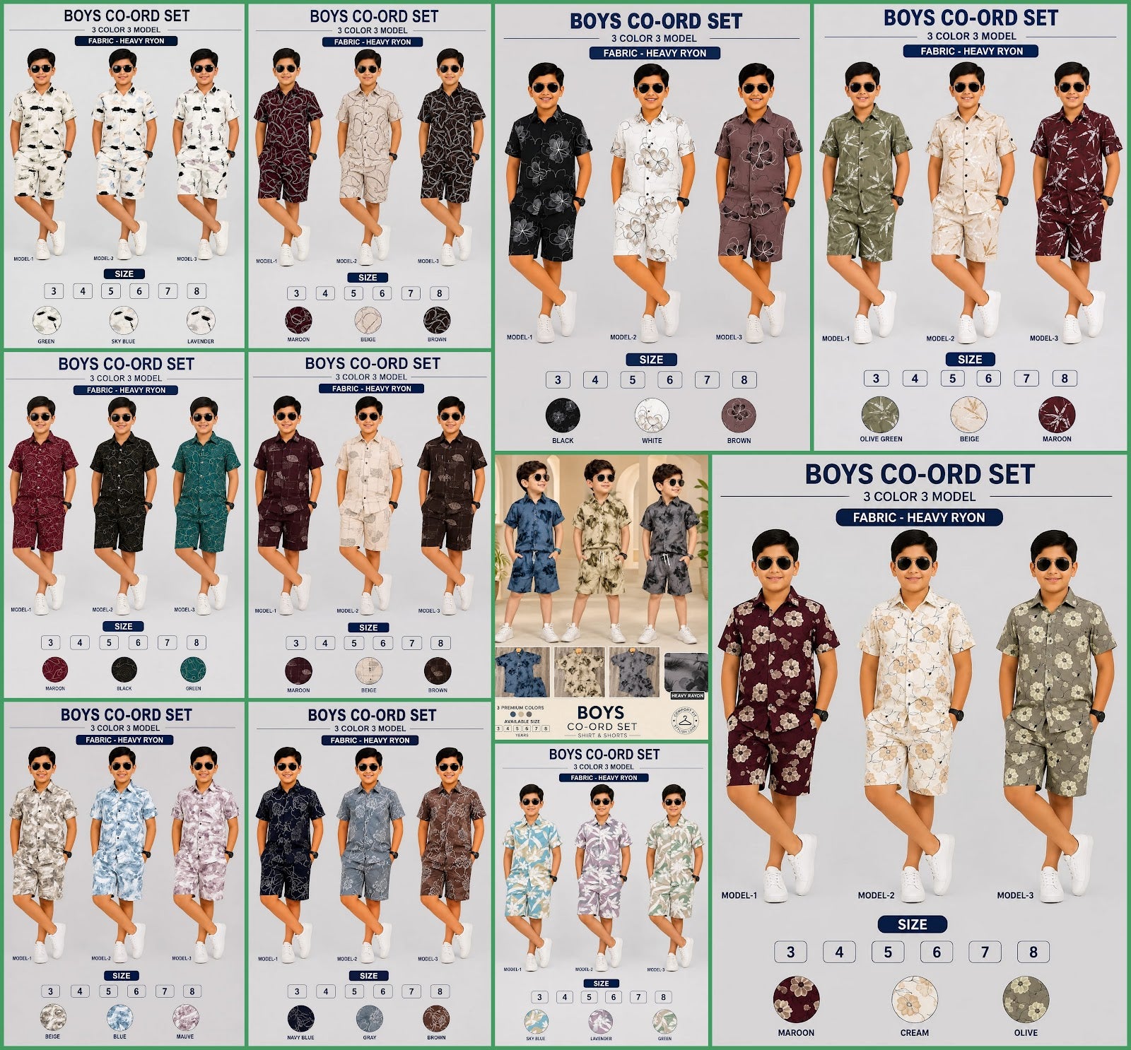 3 Colors 3 Model Chapter 16 Rayon Boys Co Ord Set Exporter India