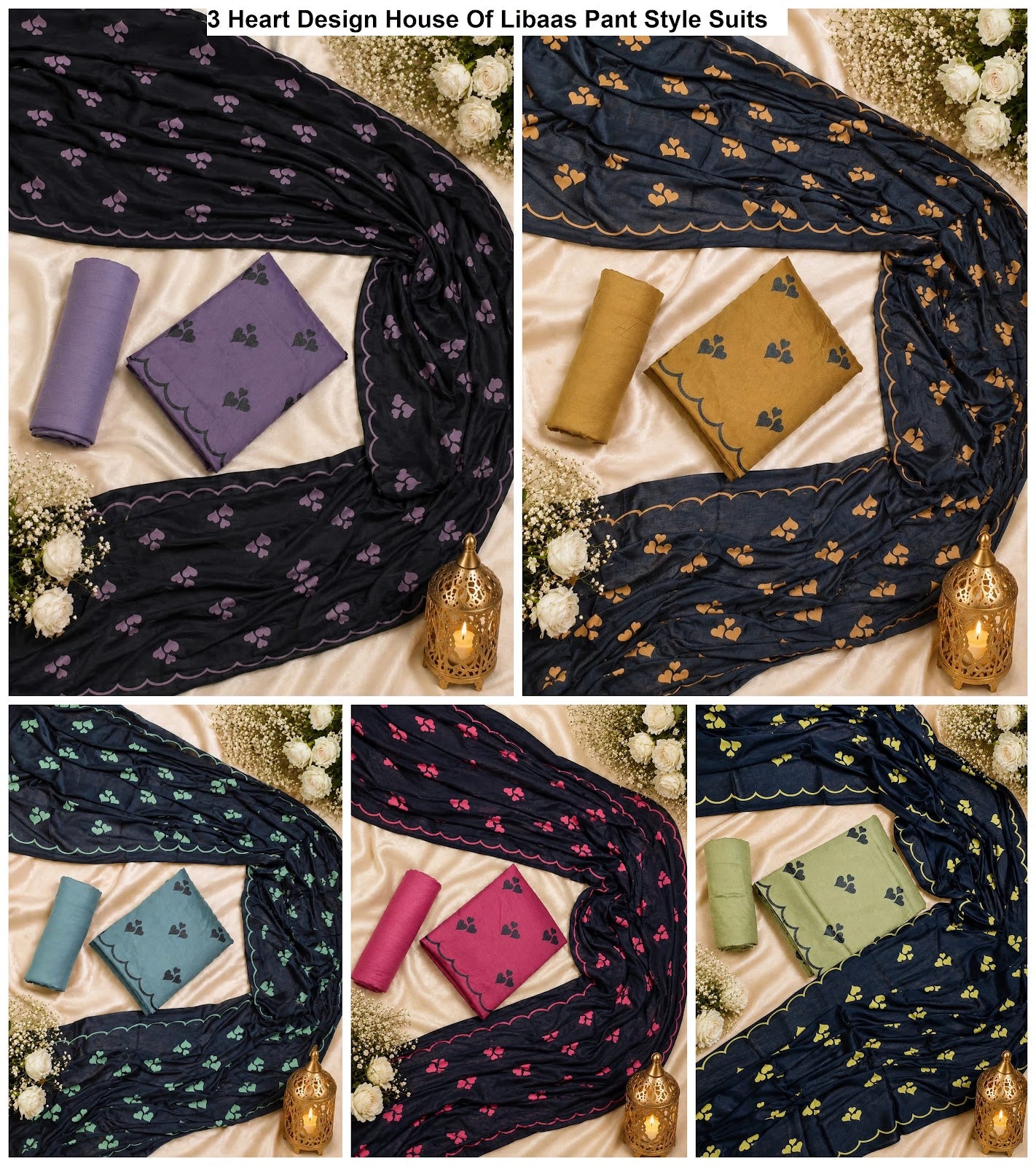 3 Heart Design House Of Libaas Reyon Pant Style Suits Wholesale Price