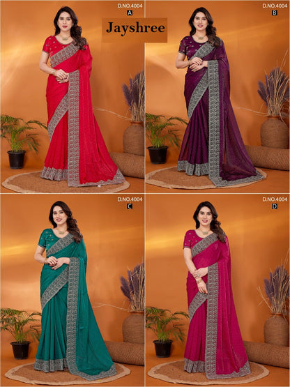 4004Abcd Jayshree Chiffon Sarees Supplier Ahmedabad