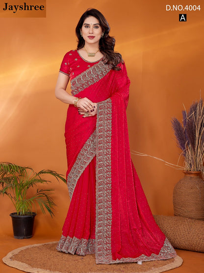 4004Abcd Jayshree Chiffon Sarees Supplier Ahmedabad