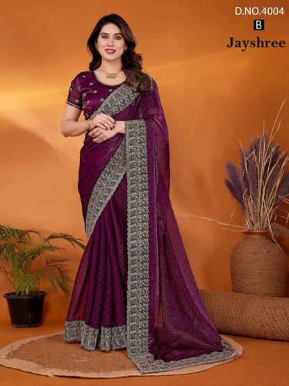 4004Abcd Jayshree Chiffon Sarees Supplier Ahmedabad