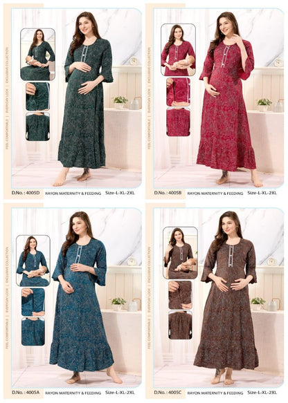 4005-4007 Faith Lady Rayon Feeding Night Gown Wholesale
