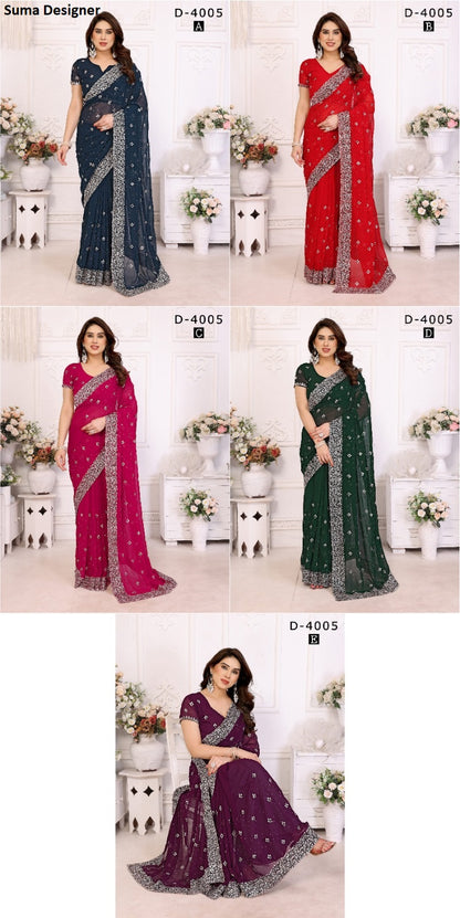 4005Abcde Jayshree Georgette Sarees Wholesaler