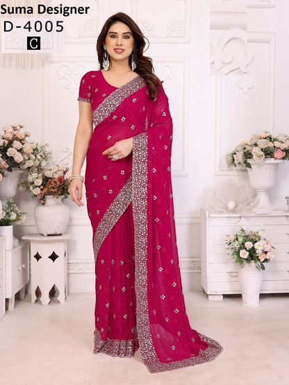 4005Abcde Jayshree Georgette Sarees Wholesaler