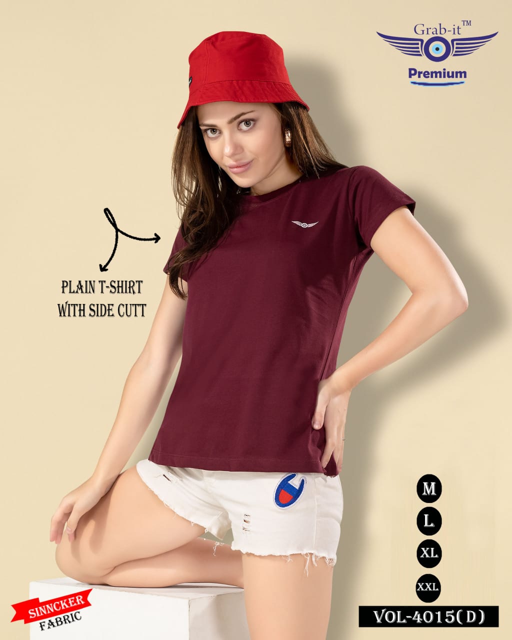 4015 D Grab It Sinker Women Tshirt Manufacturer