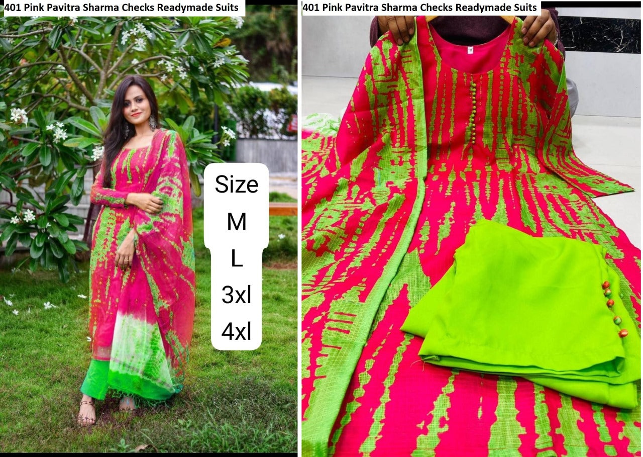 401 Pavitra Sharma Russian Silk Readymade Pant Style Suits Supplier India