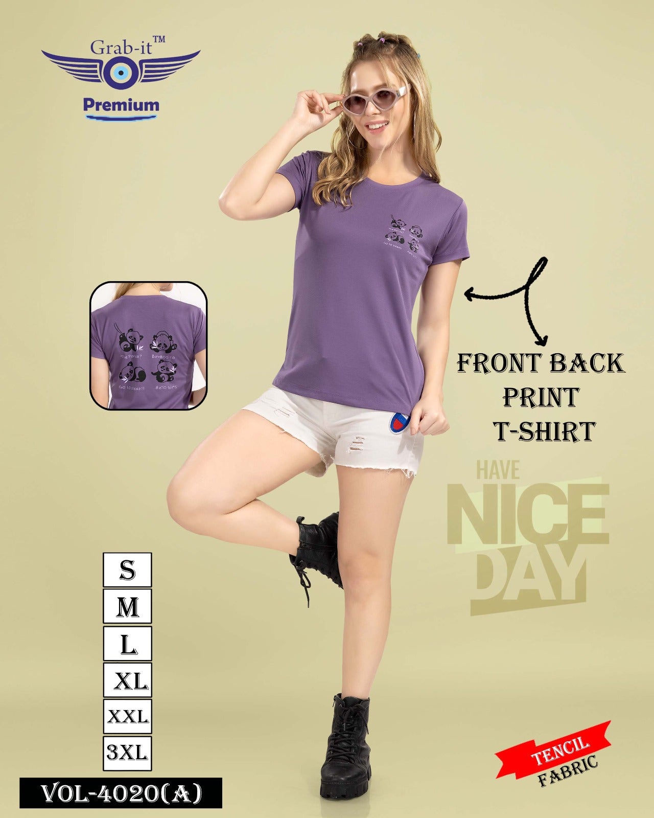 4020 A Grab It Tencil Women Tshirt Wholesaler India
