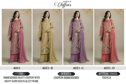 4021 Maria B Chiffons Shree Fabs Pakistani Salwar Suits Manufacturer Ahmedabad