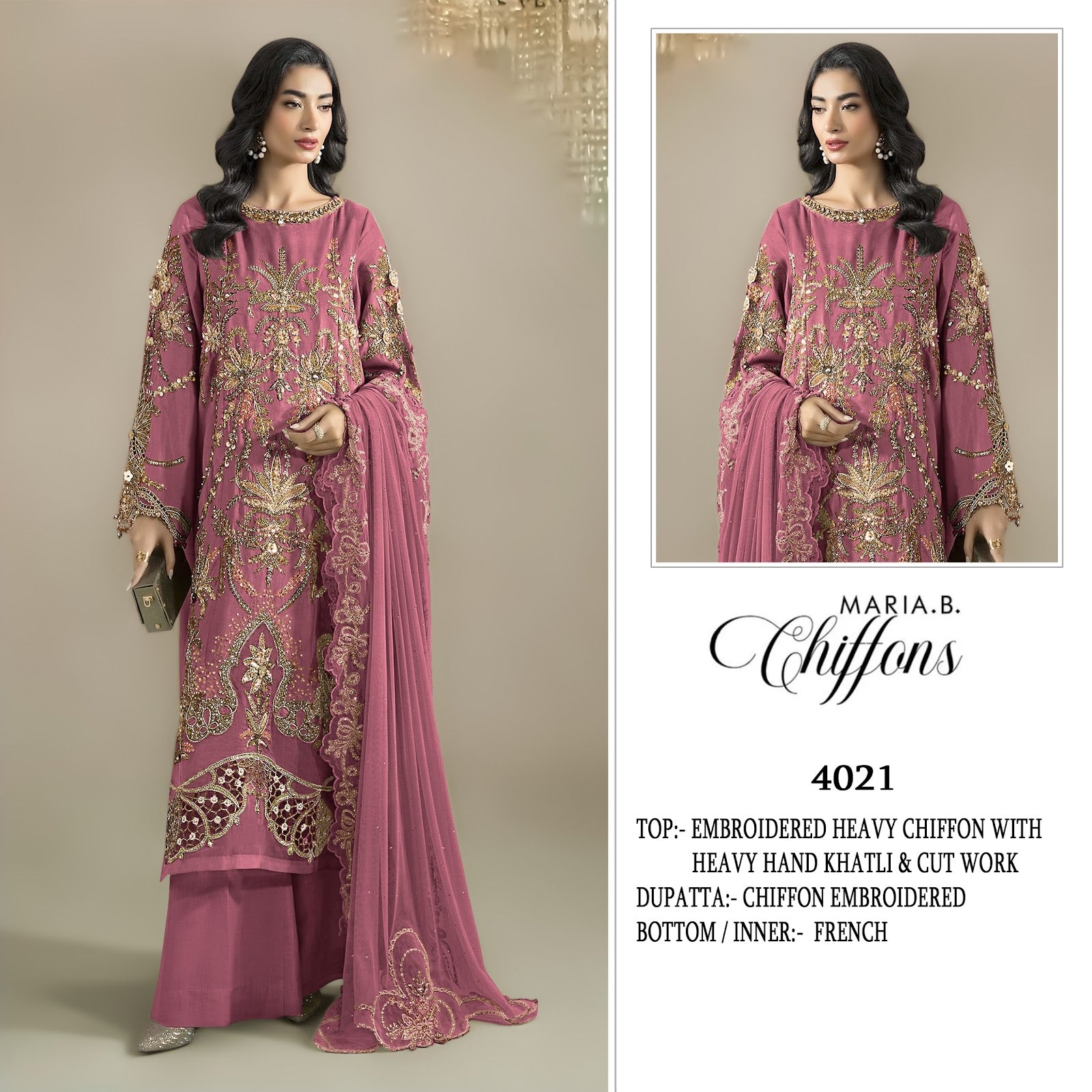 4021 Maria B Chiffons Shree Fabs Pakistani Salwar Suits Manufacturer Ahmedabad