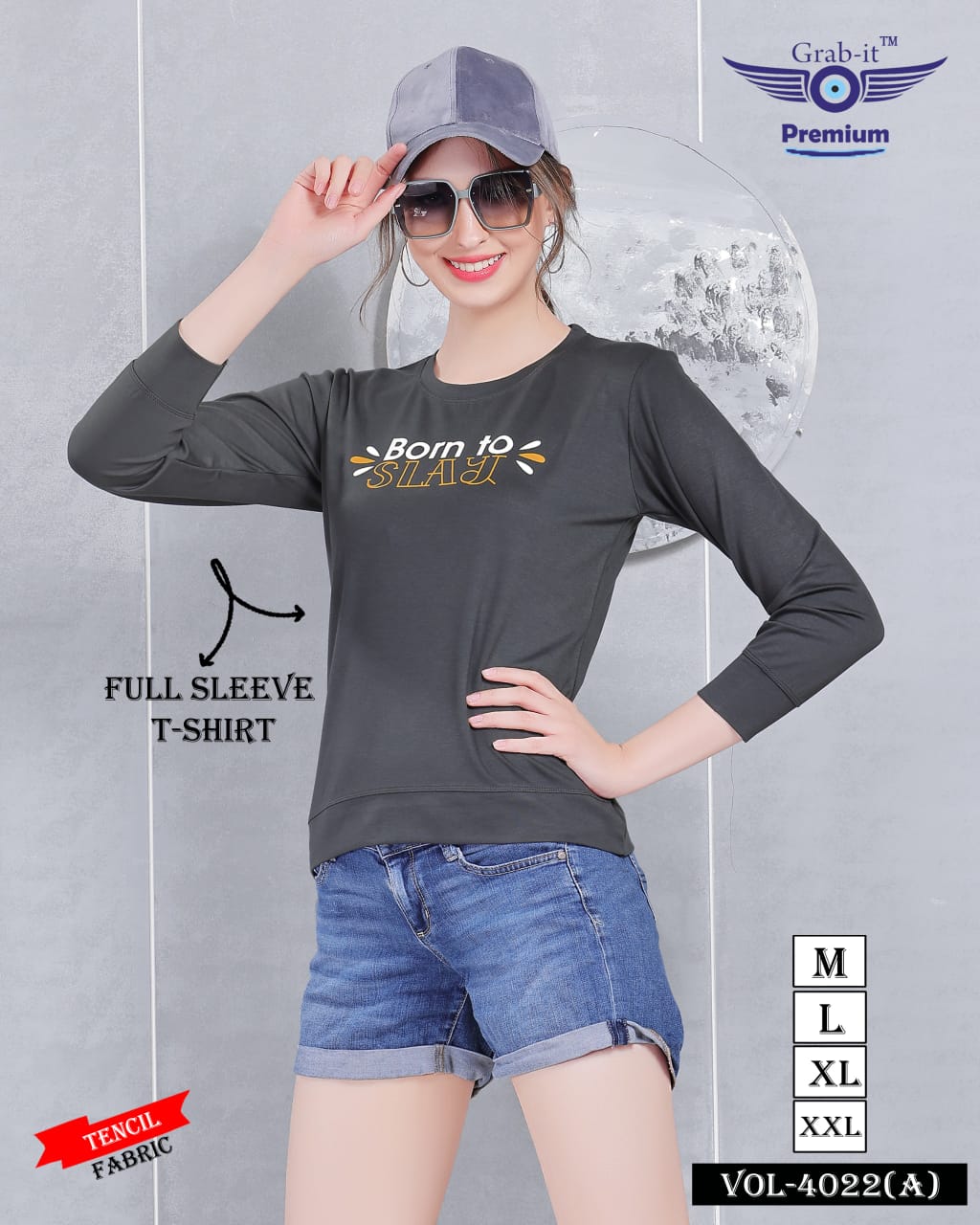 4022 A Grab It Tencil Women Tshirt Manufacturer India